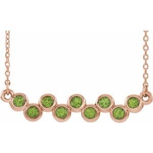 Natural Peridot Bar Necklace