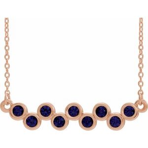 Lab-Grown Blue Sapphire Bar Necklace