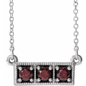 Natural Mozambique Garnet Bar Necklace