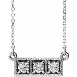 1/4 Ctw Natural Diamond Bar Necklace