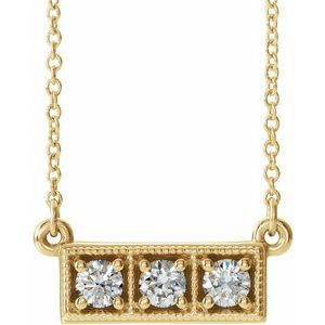 1/4 Ctw Natural Diamond Bar Necklace