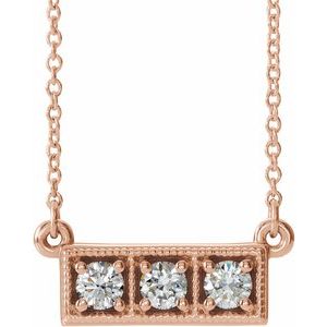 1/4 Ctw Natural Diamond Bar Necklace