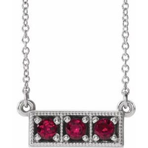 Lab-Grown Ruby Bar Necklace