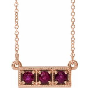 Lab-Grown Ruby Bar Necklace