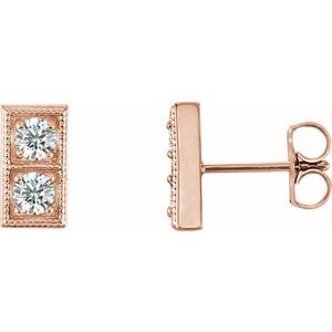 1/3 Ctw Natural Diamond Earrings With Backs