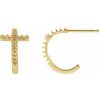 14K Yellow 1.3 mm Round Cross 12.15 mm Hoop Earring Mounting