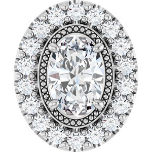 14K White 5/8 CTW Natural Diamond Pendant