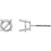 Platinum 7 mm Round 4-Prong Earring Mounting