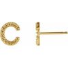 14K Yellow Single Initial C Earring Mounting