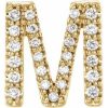 14K Yellow .07 CTW Natural Diamond Initial M Earring