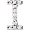 14K White .04 CTW Natural Diamond Initial I Earring