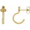 14K Yellow 2 mm Round 1/4 CTW Natural Diamond Semi-Set J-Hoop Earrings