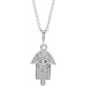 Sterling Silver Hamsa 16-18″ Necklace