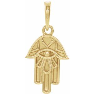 14K Yellow Hamsa Pendant