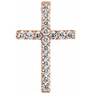 .06 Ctw Natural Diamond Petite Cross Pendant