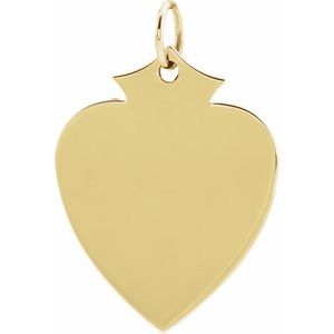 14K Yellow Engravable Shield Pendant