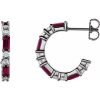 Sterling Silver Natural Ruby & 1/2 CTW Natural Diamond Earrings