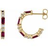 14K Yellow Natural Ruby & 1/2 CTW Natural Diamond Earrings