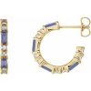 14K Yellow Natural Tanzanite & 1/2 CTW Natural Diamond Earrings