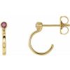 14K Yellow 2.5 mm Lab-Grown Ruby Huggie J-Hoop Earring