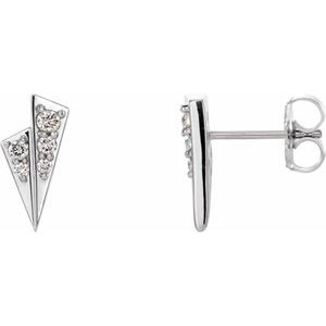 1/6 Ctw Natural Diamond Geometric Earrings