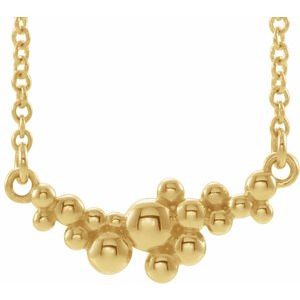 14K Yellow Scattered Bead 16″ Necklace