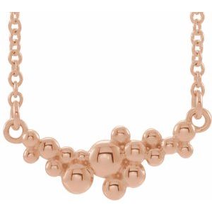 14K Rose Scattered Bead 18″ Necklace