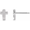 Sterling Silver Accented Cross Earring Mounting