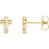 14K Yellow .03 CTW Natural Diamond Cross Earrings