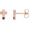 14K Rose Natural Mozambique Garnet Cross Earrings