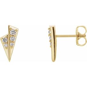 1/6 Ctw Natural Diamond Geometric Earrings