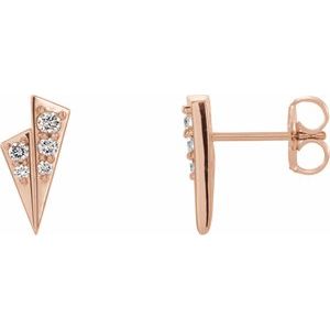 1/6 Ctw Natural Diamond Geometric Earrings