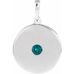 Platinum Lab-Grown Alexandrite Disc Pendant