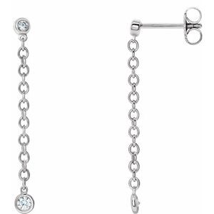 1/5 Ctw Natural Diamond Chain Earrings