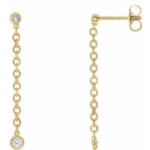 1/5 Ctw Natural Diamond Chain Earrings