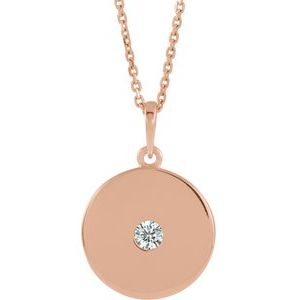 1/10 Ctw Natural Diamond Disc Pendant Necklace