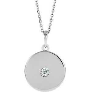 1/10 Ctw Natural Diamond Disc Pendant Necklace