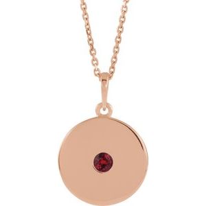 Lab-Grown Ruby Disc Pendant Necklace