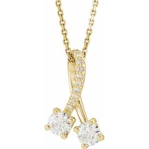 Lab-Grown Moissanite And .01 Ctw Natural Diamond Necklace