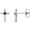 Sterling Silver Natural Alexandrite & .05 CTW Natural Diamond Cross Earrings