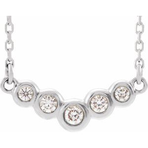 Sterling Silver  1/8 CTW Natural Diamond 18″ Necklace