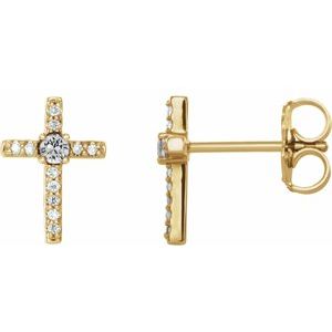 1/10 Ctw Natural Diamond Cross Earrings