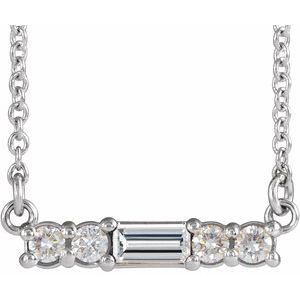 Imitation White Cubic Zirconia Bar Necklace