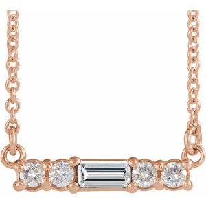 14K Rose 1/4 CTW Natural Diamond 16″ Necklace