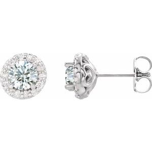 Natural White Sapphire And 1/4 Ctw Natural Diamond Earrings