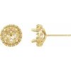 14K Yellow 4 mm Round Halo-Style Earring Mounting