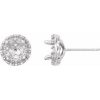 Platinum 4.5 mm Round Halo-Style Earring Mounting