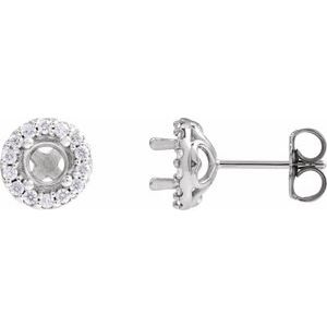 1/4 Ctw Natural Diamond Semi-Set Earrings