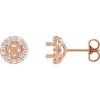 14K Rose 5 mm Round 1/4 CTW Natural Diamond Semi-Set Earrings