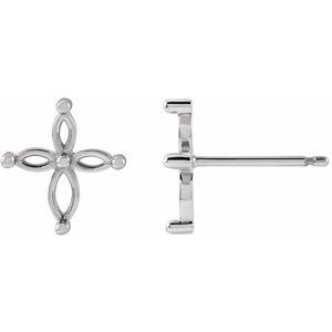 Marquise Cross Earring Mounting